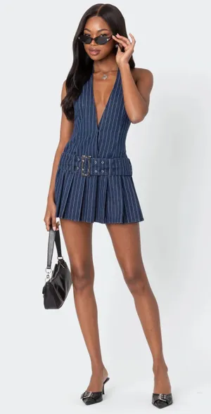 Pinstripe Denim Romper thumbnail 1