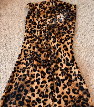 Amazon Leopard print maxi cowlick dress satin thumbnail 2