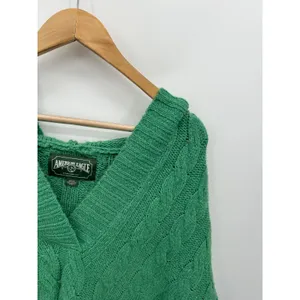 American Eagle Sweater Women Small Kelly Green Fisherman‎ Hoodie Boxy Oversized thumbnail 4