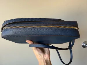 Michael Kors Navy Leather Crossbody with Gold Stud Accents thumbnail 7