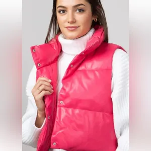 Simply Southern Faux Leather‎ Puffer Vest NWT Size M thumbnail 2