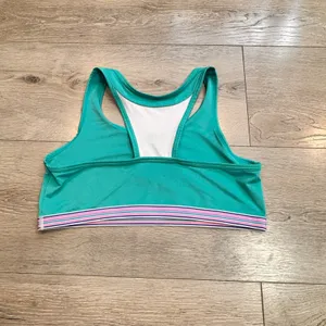 Hanes XLarge XL Green Striped Racerback Sports‎ Bra Workout Gym Activewear thumbnail 2
