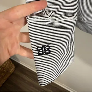 Albion Fit Zip Up Hoodie Sweatshirt Large Black White Stripe thumbnail 5