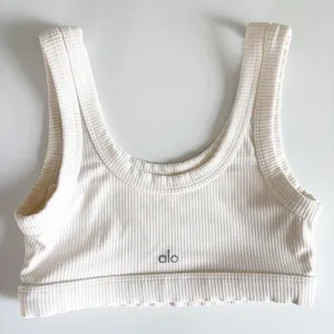 Alo Yoga Womens Ribbed Wellness Bra Minimalist Athleisure Sporty White Size S thumbnail 5