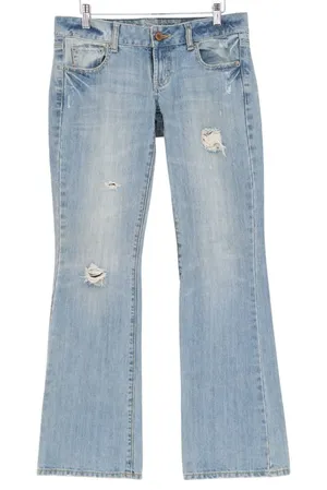 American Eagle Outfitters Jeans Womens 4L Blue Denim Distressed Stretch Straight thumbnail 1