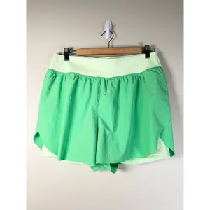 Athleta Crossover Run Short Green Lime Two Tone Athletic Shorts Large thumbnail 2