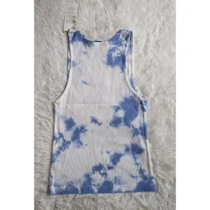 Daydreamer La Eye Tie Dye Tank In Periwinkle Cloud Crop Tank White/Blue XS NWT thumbnail 2