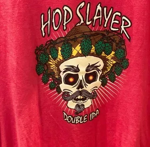 Bella Canvas Hop Slayer Double IPA Beer Brewery Wild Onion Skull TShirt Red L Brewery Edgy thumbnail 2
