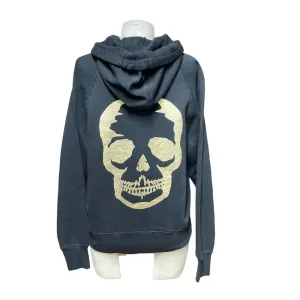 NWT Zadig & Voltaire Black‎ Gold Skull Graphic Hoodie Sweatshirt Small thumbnail 2