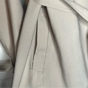 Banana Republic Factory Sz XS Khaki Trench Coat Tie Closure Open Front thumbnail 6