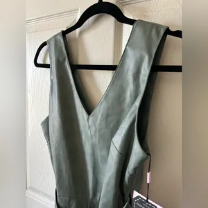 Anthropologie Avec Les‎ Filles Faux Leather Cross Back Fairycore Romper Sz S Grunge thumbnail 8