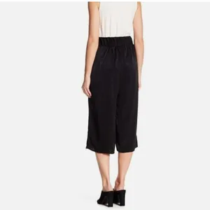 West Kei Women's Size Small Cropped Wide Leg Tie Waist Pants Black‎ High-Rise thumbnail 2