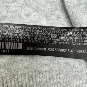 Zara The Maternity Mood Oversized Knit Chunky‎ V-neck Sweater 9919/102/803 Gray thumbnail 9
