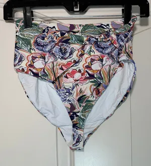 Dippin Daisys High Waisted‎ Floral Knot front Bikini Bottom Womens Small thumbnail 1