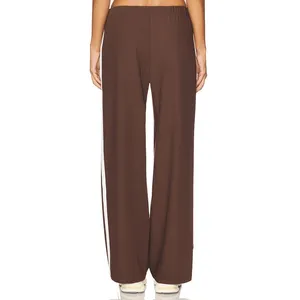 4th & Reckless Revolve Tammy Chocolate Brown Side Stripe Pull-On Track Pants M thumbnail 4