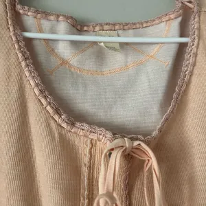 We The Free People Pink Cecelia Coquette Henley Bow Long Sleeve Top Size Large thumbnail 7