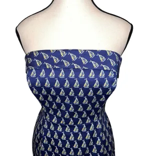 Vineyard Vines Cotton Boating Dress Navy Sailboats Strapless Sheath Size 2 thumbnail 3