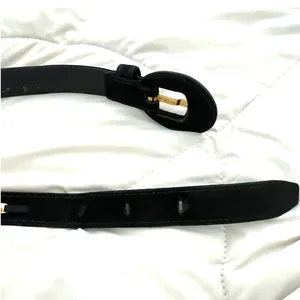 XS Vintage Salvatore Ferragamo Vara buckle belt suede leather black gold logo thumbnail 12