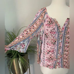 New! Show Me‎ Your Mumu Floral Print Peasant Top Sz Large thumbnail 2