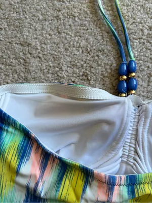 Shoshanna Ikat Rio Vista Bandeau Beaded Halter Maillot one piece Swimsuit Sz 10 thumbnail 10