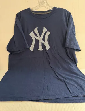 MLB New York Yankees Navy Blue Short Sleeve Tee with White Logo thumbnail 1