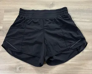 Lululemon Hotty Hot Short *High-Rise Long 4" Women Size 6 Black thumbnail 1