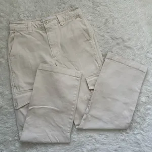 Aritzia Tna Pants Troop Cargo Pant Mid-Rise Utility 100% Cotton Cream Sz 4 thumbnail 1