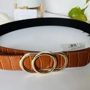 NWT A New Day Fashion Belt Faux Crocodile Pattern Gold Tone Buckle Sz medium thumbnail 3