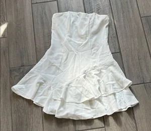 Cotton Candy Strapless White Dress thumbnail 1