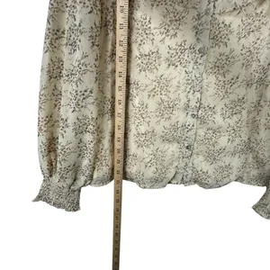 Coquette Promesa Floral Ruffle Long Sleeve Blouse Romantic CottageCore Top M Y2K thumbnail 7