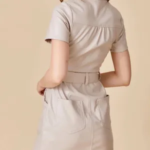 Triple Threads Cream Belted Mini Dress White thumbnail 3