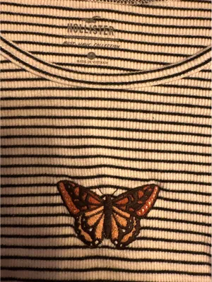 Hollister Butterfly Charm Striped Long Sleeve Top XS thumbnail 3