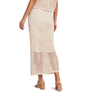 Steve Madden Womens Interior Lining Elastic Waist Crochet Skirt Beige Size M thumbnail 5