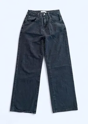 Y2K black wide leg jeans soft grunge baggy denim Size Small 🖤 thumbnail 1