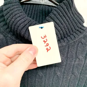 St. Johns Bay Classic Cable Turtleneck Womens Size M Navy‎ Blue Sweater Cotton thumbnail 2