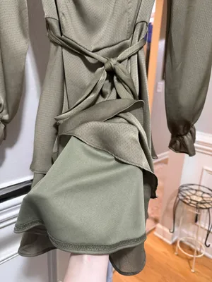 Altar'd State Olive Green Long Sleeve Midi Dress thumbnail 7