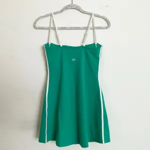 Alo Yoga Airbrush Streamlined Dress Spruce Green/White M thumbnail 10
