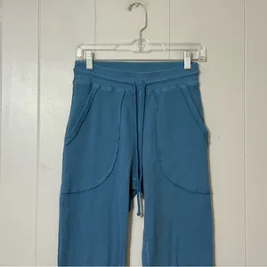Back Beat Co Organic Cotton Waffle Joggers Slate Blue XS Lounge Pants thumbnail 4
