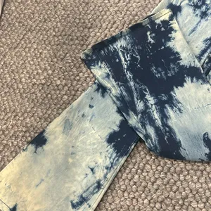 ^F GH^N‎ Tie Dye Denim Flare Jumpsuit Size P thumbnail 4