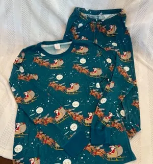 new hanna andersson santa reindeer matching pajamas size medium M thumbnail 1