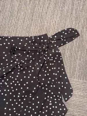 Relipop Black and white polka-dot wrap mini skirt thumbnail 3