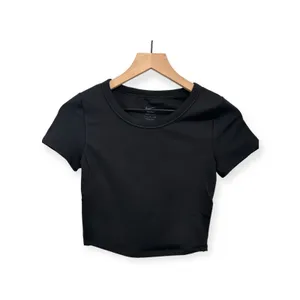 Nike One Fitted Women's Dri-FIT Short-Sleeve Cropped Top BLACK Small NWT thumbnail 5
