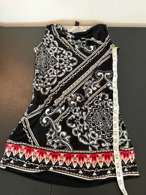 White House Black Market Black Paisley Print Cowl Neck Top XS thumbnail 5