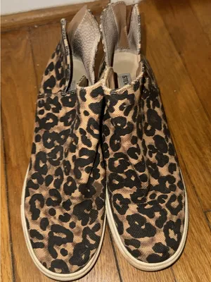 Steve Madden Leopard-Print Slip-On Sneakers in Black and Brown thumbnail 1