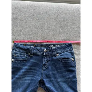 Miss Me Easy Skinny Jeans Womens 26 Dark Wash Embellished Sequin Flap Pocket Mid thumbnail 9