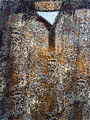 The Avenue 100% Silk Leopard Print Blouse Women’s 22/24 Plus Size thumbnail 2