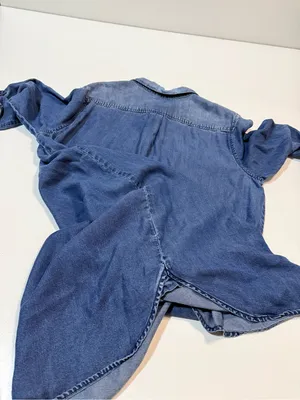 Fossil Blue Denim Shirt Dress size L thumbnail 7