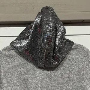 Walt Disney World Sweatshirt M Sequin Hooded Gray Silver Graphic Distressed thumbnail 11