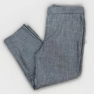 Old Navy Grey Flat Front Dress Trousers Black Side Stripe Modern Size 14 Pants thumbnail 1