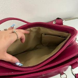 CRAZY HORSE Vintage 90s Y2K Hot Pink Faux Leather Barbiecore Shoulder Bag Purse thumbnail 13